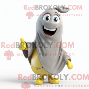 Maskot karakter af en grå...