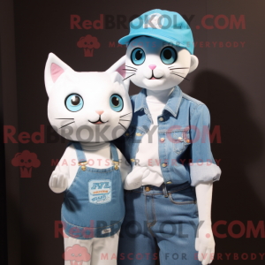 Maskot karakter af en cyan...
