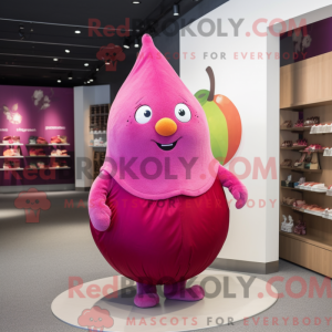 Maskot postava purpurové...
