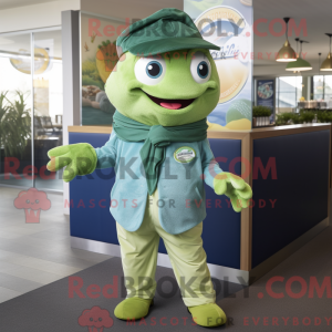 Maskot postava Green Fish...