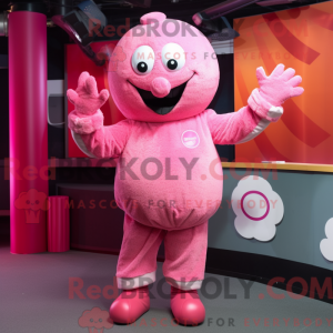 Mascot karakter van roze...