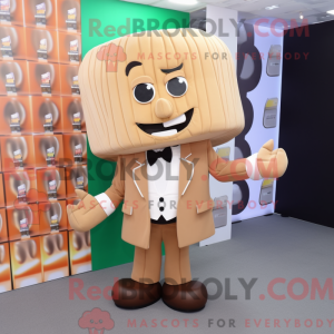Mascot character of a Tan...