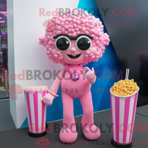 Maskotkarakter af en Pink...