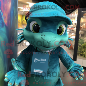 Postava maskota Teal Geckos...