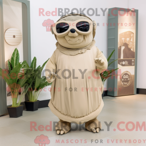 Maskot karakter af en beige...