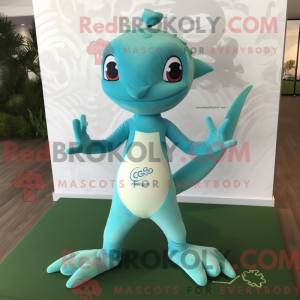 Maskottchen eines Cyan...