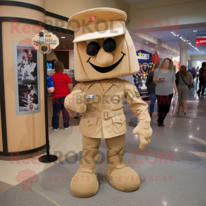 Tan American Soldier maskot...