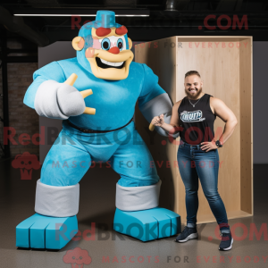 Postava maskota tyrkysového...