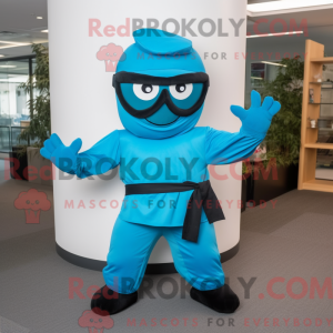 Mascot character of a Cyan...