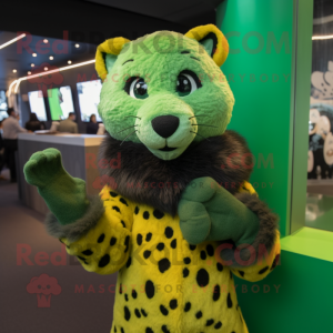 Grön gepard maskot maskot...
