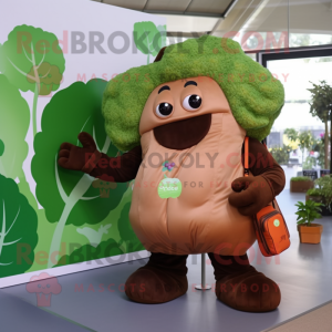 Brun Broccoli maskot kostym...