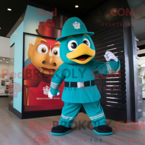 Mascot character of a Teal...