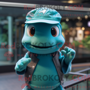 Postava maskota Teal Frog...