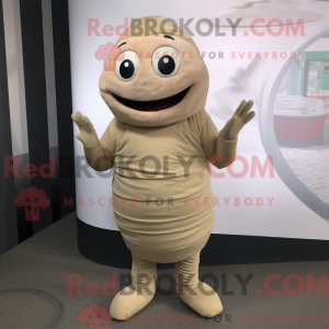 Maskotkarakter af en Beige...