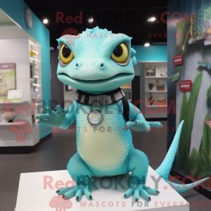 Mascot character of a Cyan...