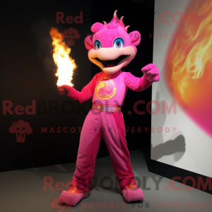 Mascot character of a Pink...