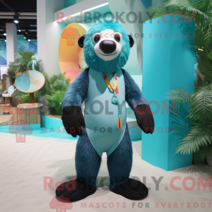 Maskottchen eines Cyan...