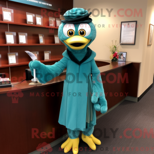 Mascot character of a Teal...