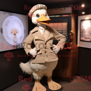 Mascot character of a Beige...