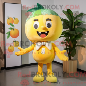 Maskot-karakter af en gul...