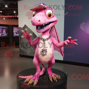 Maskotkarakter af en Pink...