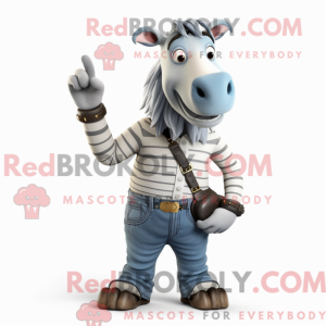 Maskot karakter af en grå...