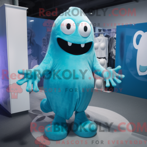 Mascot character of a Cyan...