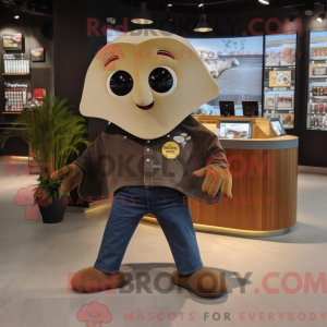 Mascot character of a Brown...
