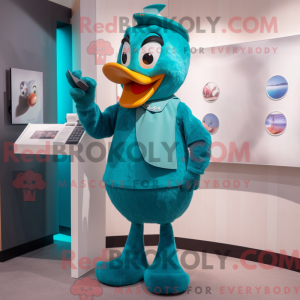 Mascot character of a Teal...