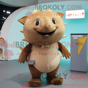 Mascot character of a Brown...