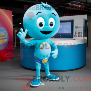 Maskottchenfigur eines Cyan...