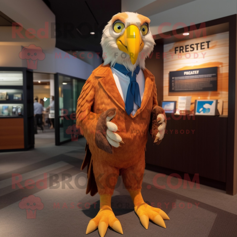 Rust Haast'S Eagle mascot costume character dressed with a Playsuit and  Ties - Mascot Costumes -  Sizes L (175-180CM)