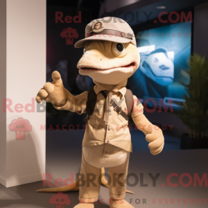 Mascot character of a Beige...