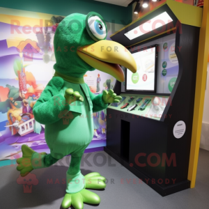 Grønn Dodo Bird maskot...