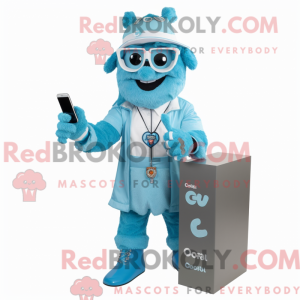 Mascot character of a Cyan...
