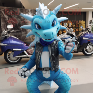 Sky Blue Dragon maskot...