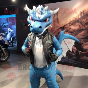 Sky Blue Dragon maskot...