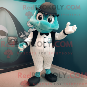 Mascot character of a Teal...