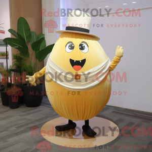 Maskot-karakter af en beige...