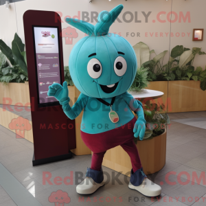 Mascot character of a Teal...
