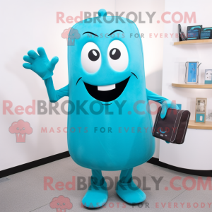Mascot character of a Cyan...