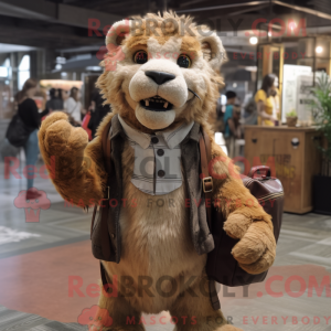 Maskot karakter af en brun...