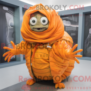 Postava maskota oranžového...