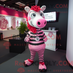 Máscara de rosto rosa sebra...