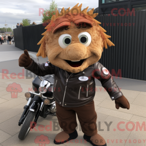 Mascot character of a Brown...