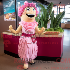 Mascot character of a Pink...