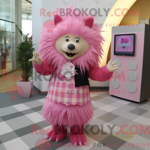 Mascot character of a Pink...