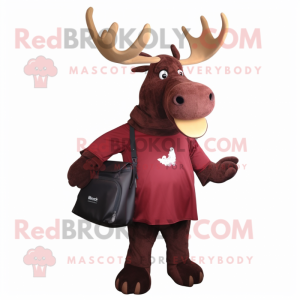 Maroon Moose maskot drakt...