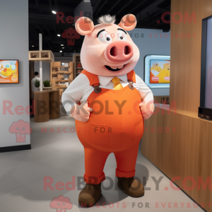 Maskotkarakter af en orange...