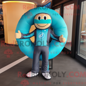 Mascot character of a Cyan...